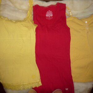 Girls school clothes size 16 yellow hot pink tank top camisole summer bundle lot